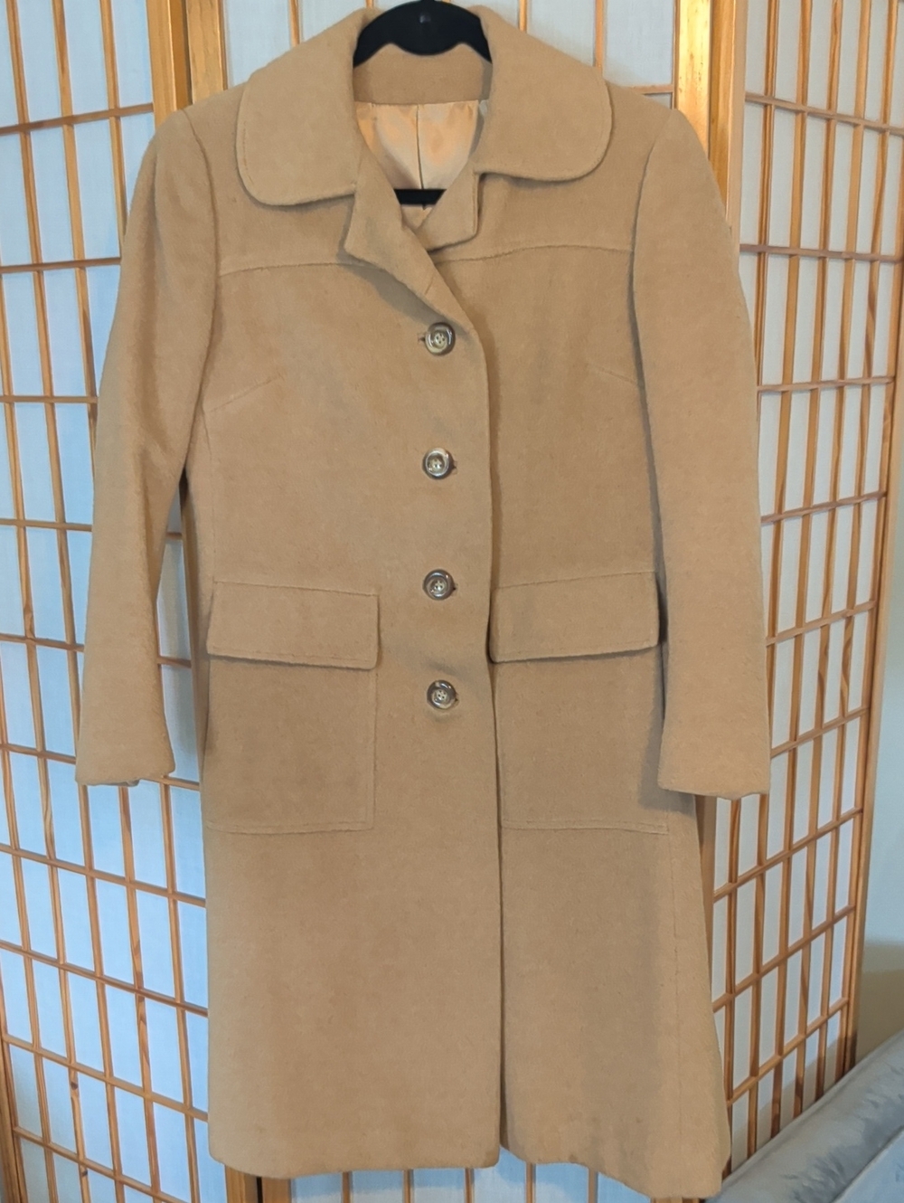 Vintage Womens Camel Hair Long Coat